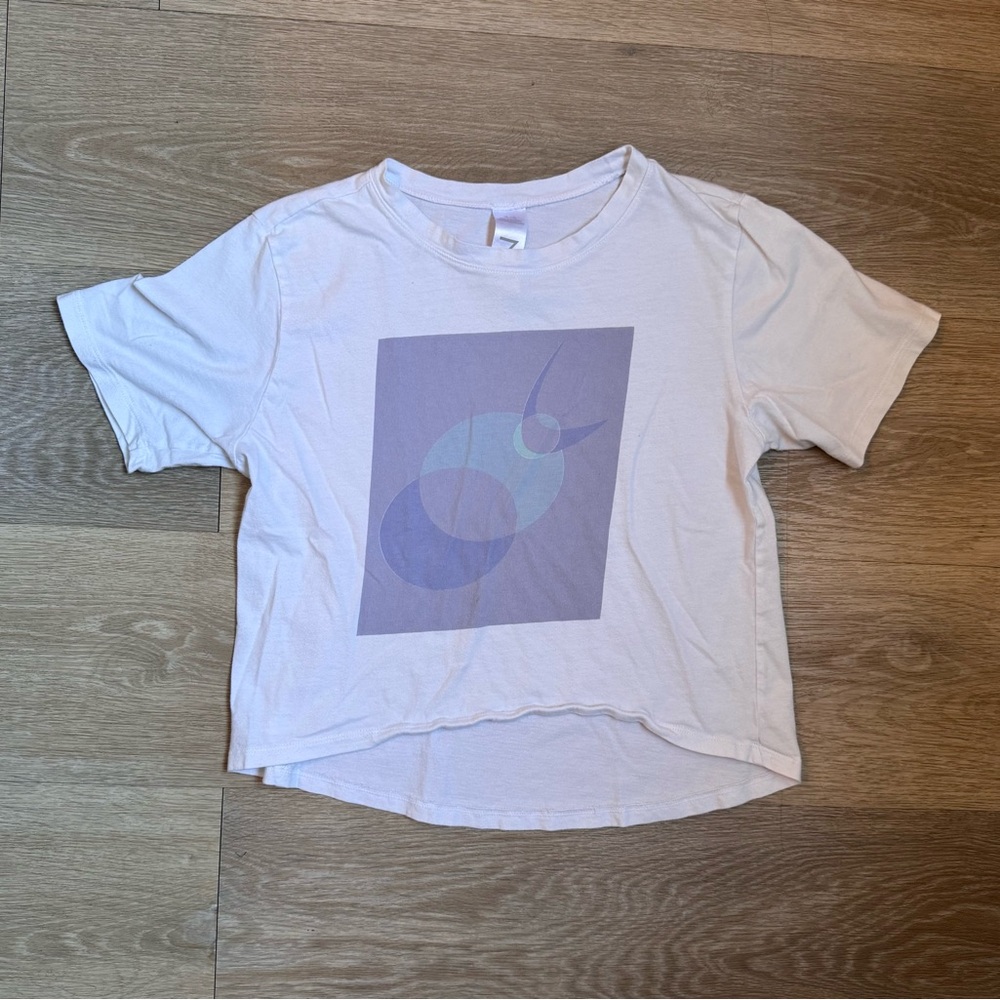 Z by Zella Girls Cropped Tee - White with Purple Graphic Size XL